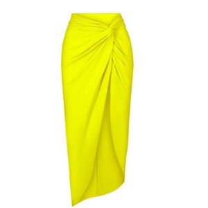 SKIMS New with tags Citrus Neon Yellow long sarong bikini cover up skirt S Small